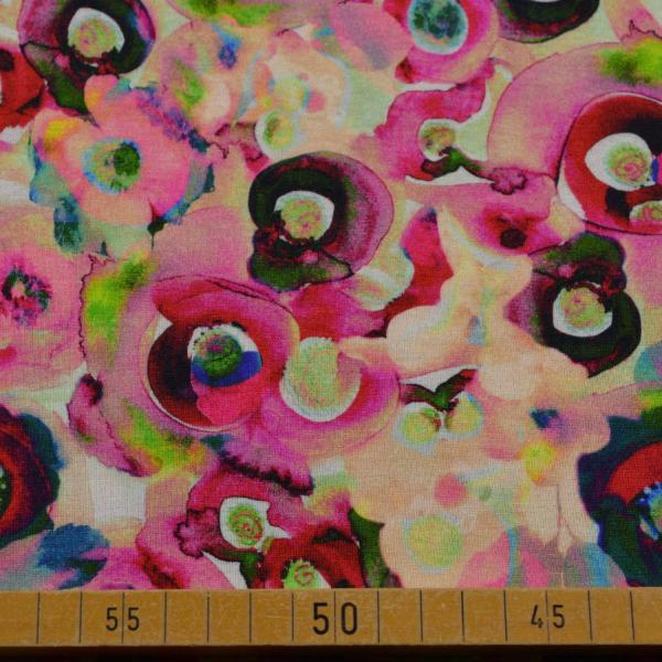 Viskosejersey Aquarellblüten